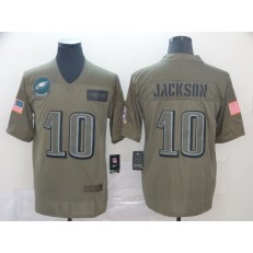 Philadelphia Eagles #10 DeSean Jackson 2019 Olive Salute To Service Limited Nike NFL Men Jersey