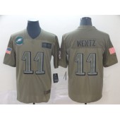 Philadelphia Eagles #11 Carson Wentz 2019 Olive Salute To Service Limited Nike NFL Men Jersey