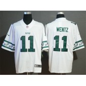 Philadelphia Eagles #11 Carson Wentz White Team Logos Fashion Vapor Limited Nike NFL Men Jersey