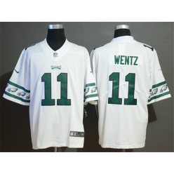 Philadelphia Eagles #11 Carson Wentz White Team Logos Fashion Vapor Limited Nike NFL Men Jersey