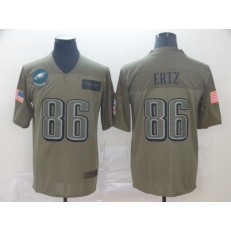 Philadelphia Eagles #86 Zach Ertz 2019 Olive Salute To Service Limited Nike NFL Men Jersey