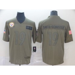 Pittsburgh Steelers #19 JuJu Smith-Schuster 2019 Olive Salute To Service Limited Nike NFL Men Jersey