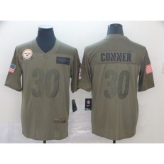 Pittsburgh Steelers #30 James Conner 2019 Olive Salute To Service Limited Nike NFL Men Jersey