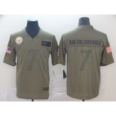 Pittsburgh Steelers #7 Ben Roethlisberger 2019 Olive Salute To Service Limited Nike NFL Men Jersey
