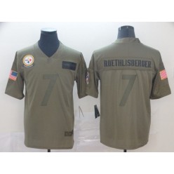 Pittsburgh Steelers #7 Ben Roethlisberger 2019 Olive Salute To Service Limited Nike NFL Men Jersey