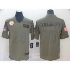 Pittsburgh Steelers #78 Alejandro Villanueva 2019 Olive Salute To Service Limited Nike NFL Men Jersey
