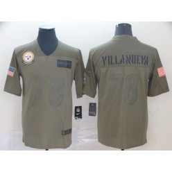 Pittsburgh Steelers #78 Alejandro Villanueva 2019 Olive Salute To Service Limited Nike NFL Men Jersey