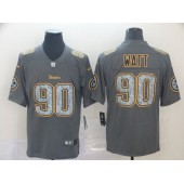 Pittsburgh Steelers #90 T.J. Watt Gray Camo Vapor Untouchable Limited NFL Nike Men Jersey