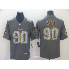 Pittsburgh Steelers #90 T.J. Watt Gray Camo Vapor Untouchable Limited NFL Nike Men Jersey