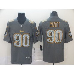 Pittsburgh Steelers #90 T.J. Watt Gray Camo Vapor Untouchable Limited NFL Nike Men Jersey