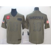San Francisco 49ers #10 Jimmy Garoppolo 2019 Olive Salute To Service Limited Nike NFL Men Jersey
