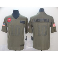 San Francisco 49ers #10 Jimmy Garoppolo 2019 Olive Salute To Service Limited Nike NFL Men Jersey