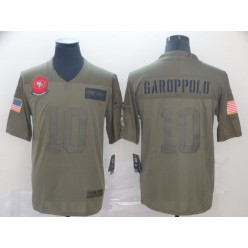 San Francisco 49ers #10 Jimmy Garoppolo 2019 Olive Salute To Service Limited Nike NFL Men Jersey
