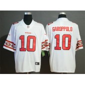 San Francisco 49ers #10 Jimmy Garoppolo White Team Logos Fashion Vapor Limited Nike NFL Men Jersey