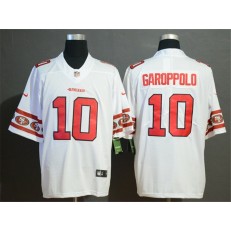 San Francisco 49ers #10 Jimmy Garoppolo White Team Logos Fashion Vapor Limited Nike NFL Men Jersey