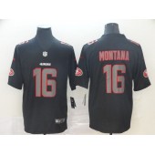 San Francisco 49ers #16 Joe Montana Black Impact Rush Limited Nike NFL Men Jersey