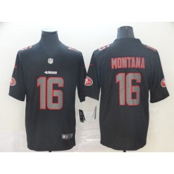 San Francisco 49ers #16 Joe Montana Black Impact Rush Limited Nike NFL Men Jersey