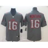 San Francisco 49ers #16 Joe Montana Gray Camo Vapor Untouchable Limited Nike NFL Men Jersey