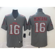 San Francisco 49ers #16 Joe Montana Gray Camo Vapor Untouchable Limited Nike NFL Men Jersey