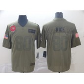 San Francisco 49ers #80 Jerry Rice 2019 Olive Salute To Service Limited Nike NFL Men Jersey