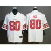 San Francisco 49ers #80 Jerry Rice White Team Logos Fashion Vapor Limited Nike NFL Men Jersey