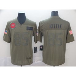 San Francisco 49ers #85 George Kittle 2019 Olive Salute To Service Limited Nike NFL Men Jersey