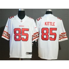 San Francisco 49ers #85 George Kittle White Team Logos Fashion Vapor Limited Nike NFL Men Jersey
