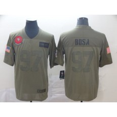 San Francisco 49ers #97 Nick Bosa 2019 Olive Salute To Service Limited Nike NFL Men Jersey