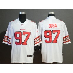 San Francisco 49ers #97 Nick Bosa White Team Logos Fashion Vapor Limited Nike NFL Men Jersey