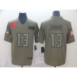 Tampa Bay Buccaneers #13 Mike Evans 2019 Olive Salute To Service Limited Nike NFL Men Jersey