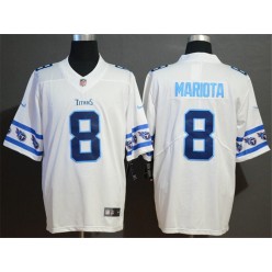 Tennessee Titans #8 Marcus Mariota White Team Logos Fashion Vapor Limited Nike NFL Men Jersey