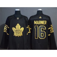 Toronto Maple Leafs #16 Mitchell Marner Black Gold Adidas NHL Men Jersey