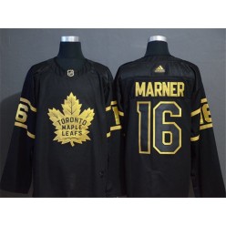 Toronto Maple Leafs #16 Mitchell Marner Black Gold Adidas NHL Men Jersey