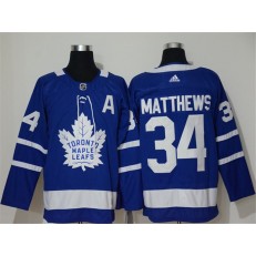 Toronto Maple Leafs #34 Auston Matthews Blue Adidas NHL Men Jersey