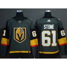 Vegas Golden Knights #61 Mark Stone Gray With Special Glittery Logo Adidas NHL Men Jersey