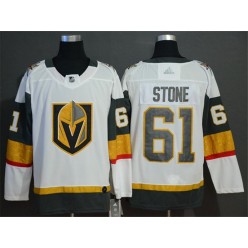 Vegas Golden Knights #61 Mark Stone White With Special Glittery Logo Adidas NHL Men Jersey