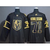 Vegas Golden Knights #71 William Karlsson Black With Special Glittery Logo Adidas NHL Men Jersey