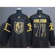 Vegas Golden Knights #71 William Karlsson Black With Special Glittery Logo Adidas NHL Men Jersey
