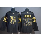 Vegas Golden Knights #75 Ryan Reaves Black With Special Glittery Logo Adidas NHL Men Jersey