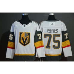 Vegas Golden Knights #75 Ryan Reaves White With Special Glittery Logo Adidas NHL Men Jersey
