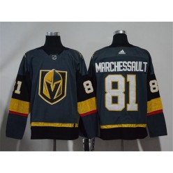 Vegas Golden Knights #81 Jonathan Marchessault Gray With Special Glittery Logo Adidas NHL Men Jersey