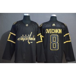 Washington Capitals #8 Alexander Ovechkin Black Gold Adidas NHL Men Jersey