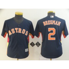 MLB Houston Astros #2 Alex Bregman Navy Youth Cool Base Jersey