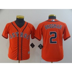 MLB Houston Astros #2 Alex Bregman Orange Youth Cool Base Jersey