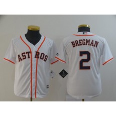 MLB Houston Astros #2 Alex Bregman White Youth Cool Base Jersey
