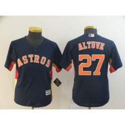 MLB Houston Astros #27 Jose Altuve Navy Youth Cool Base Jersey