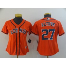 MLB Houston Astros #27 Jose Altuve Orange Women Cool Base Jersey