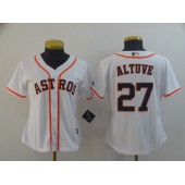 MLB Houston Astros #27 Jose Altuve White Women Cool Base Jersey
