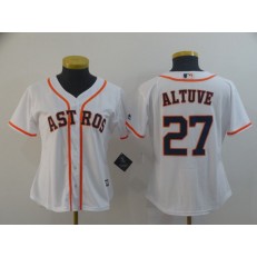 MLB Houston Astros #27 Jose Altuve White Women Cool Base Jersey
