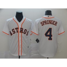 MLB Houston Astros #4 George Springer White Cool Base Jersey